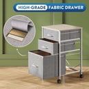 Mobile File Cabinet With 3 Drawers Rolling Printer Stand Light Grey