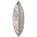 Genuine Cowhide Leather Decorative Throw Pillow - Gray and Ivory Diamond Patchwork, 20x20