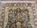 Indo Persian Rug 6x9, Wool Handmade Vintage Rug, Floral Cross Pattern