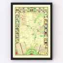 Vintage Map of Hartford, Connecticut 1933