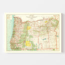 Vintage Map of Oregon 1922
