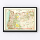 Vintage Map of Oregon 1922