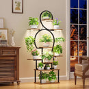 Plant Stand Indoor with Grow Light, 9-Tiered 63' Tall Indoor Plant Shelves for Multiple Plants, Large Metal Plant Shelf, Lighted Plant Stand for Indoor, Balcony, Living Room