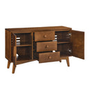 47.3' Mid Century Modern Sideboard Buffet Cabinet with Storage, Storage Cabinet with 2 Doors and 3 Drawers for Kitchen Dining Living Room, Accent Console Table, Walnut
