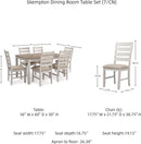Seven Piece Weathered Whitewash Dining Set Collection