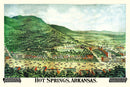 Vintage Map of Hot Springs, Arkansas 1890