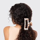 Tan Marble Jumbo Claw Clip