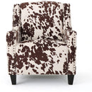 Comfy Accent Chair with Tufted Backrest, Bedroom Single Seat Arm Chair with Wooden Legs, Modern Side Chairs for Living Room