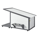 Modern Design Outdoor Dog House with Food Bowl and Wheels, Grey Pine, 44.1 x 22.1 x 28.8 inches