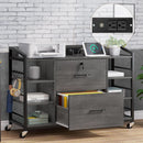 44 Inch 2 Drawer File Cabinet Grey With Lock For Office