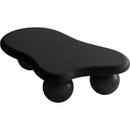 40 Inch Cloud Shaped Coffee Table with 3 Ball Legs for Living Room, Black