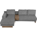 114" L-shaped Sofa Sectional Sofa with Two USB Ports and Two Power Sockets, a Storage Drawer and a Reversible Chaise Lounge for Living Room, Grey