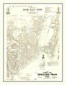 Vintage Map of Miami, Florida 1934
