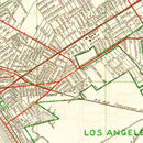 Vintage Map of Los Angeles, California 1926