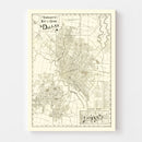 Vintage Map of Dallas, Texas 1925
