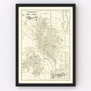 Vintage Map of Dallas, Texas 1925