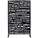 Outdoor & Indoor Privacy Screen Metal Privacy Screen 76' H×48' W Black Steel Decorative Panels