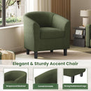 Corduroy Barrel Chairs Set of 2 Dark Green Upholstered