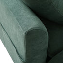Upholstered Sectional Sofa with Movable Ottoman and Storage in Green Chenille, 83 Inch