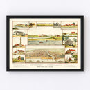 Vintage Map of Chicago, Illinois 1893