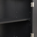 Tall Bathroom Storage Cabinet, Freestanding Storage Cabinet with Drawer and Adjustable Shelf, MDF Board with Painted Finish, Black