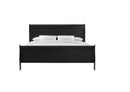 Louis Phillipe Black Finish King Size Panel Sleigh Bed Solid Wood Wooden Bedroom Furniture