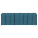 Summer Fabric Upholstered Tufted Accent Bench Peacock Blue
