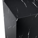 Rectangular Black Marble Texture MDF Coffee Table - Luxurious Design, 11.8*11.8*19.6 Inch, Perfect Living Room Accent