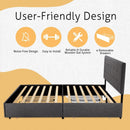 Upholstered Queen Platform Bed Frame With 4 Storage Drawers