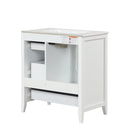 30' Bathroom Vanity with Sink, Bathroom Vanity Cabinet with Three Drawers and Door, Solid Wood and MDF, White