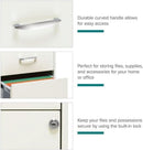 3 Drawer 27.32 Inch White Metal Filing Cabinet Lockable Preassembled For Legal And Letter Size