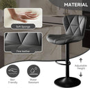 Bar Stools Set Of 2 Adjustable Swivel Faux Leather Black