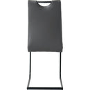 Modern Charcoal PU dining chair living room chair upholstered chair, black metal chair leg design, kitchen, living room, bedroom, dining room side chair (Set of 4)