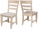 Two Java Dining Chairs Unfinished Parawood 225 Lb Capacity