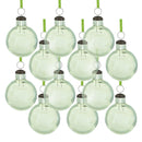 Long Neck Ball Ornaments, Glass Decorative Hanging Ball Christmas Tree Ornaments For Holiday Party Decorations (Set of 12) - Green