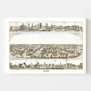 Vintage Map of Indianapolis, Indiana 1860