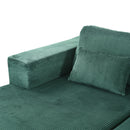 U_Style Corduroy Double Sofa Bed with 2 Pillows, Perfect for Living Rooms, Apartments, Offices