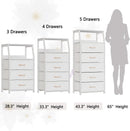 White Dresser With 5 Drawers And Wood Top Bedroom Storage