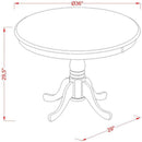 Mid Century Round Solid Wood Dining Table With Linen White Finish