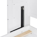 Twin Size Wall Murphy Bed with Top Cabinet, Shelves ,Space Saving Foldable Bed with Light & USB,White