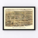 Vintage Map of Memphis, Tennessee 1885