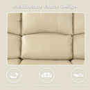 Beige Leather Recliner Sofa Set With Storage And Cup Holder