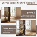 Arched Full Length Mirror 71x32 Inch Brown Solid Wood Frame