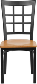 Hercules Series Black Metal Restaurant Chair With Wood Seat