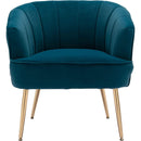 Teal Velvet Accent Chair With Golden Legs Ultra Plush