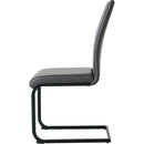 Modern Charcoal PU dining chair living room chair upholstered chair, black metal chair leg design, kitchen, living room, bedroom, dining room side chair (Set of 4)