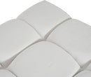 Square White Upholstered Ottoman Featuring Dense Foam