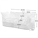 Modern Slipcovered 2-Seat Sofa Couches for Living Room, 2 Seater Sofa, Corduroy Deep Seat Sofa with Upholstered Cushion&Detachable Cover, Comfy Sofa Couch for Small Space, Apartment, Black Corduroy