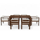 TREXM 7-Piece Patio Dining Table Set for 6, Outdoor Furniture Sets with 72.8' Rectangle Table, Patio Table and Chairs Set with Removable Cushions for Backyard, Garden, Poolside (Mocha + Beige Cushion)