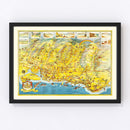 Vintage Map of Honolulu, Hawaii 1948